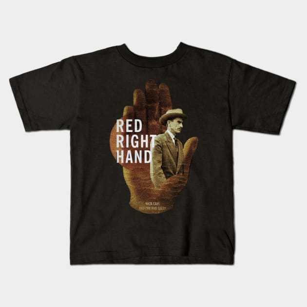 Red right hand Kids T-Shirt by brown fox